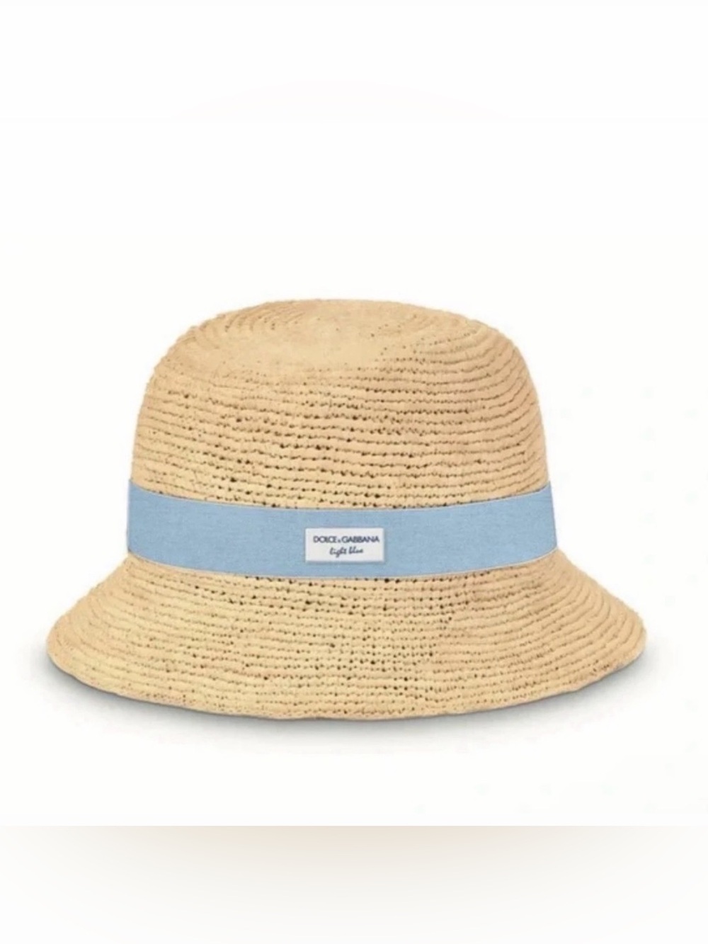 Dolce & Gabbana Beauty Light Blue Straw Summer Beach Sun Hat